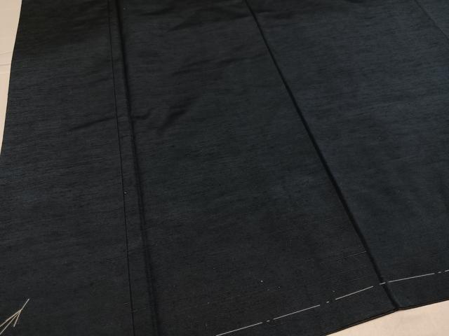 平和屋着物●男性　紬　色無地　鉄御納戸色　正絹　逸品　AABK3255ph
