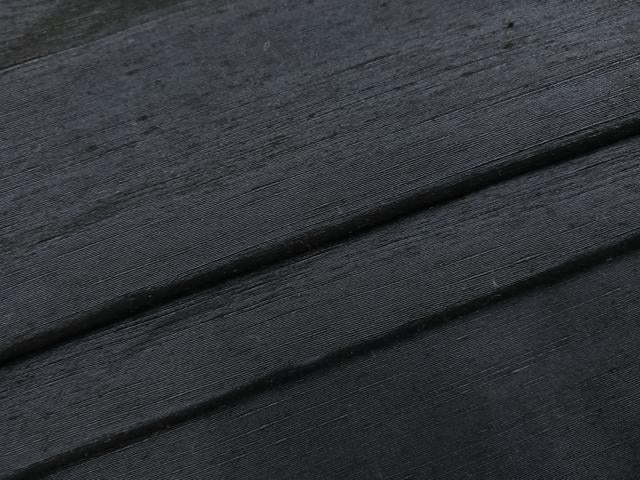 平和屋着物●男性　紬　色無地　鉄御納戸色　正絹　逸品　AABK3255ph