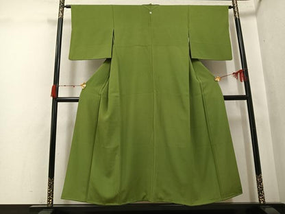 平和屋着物●上質な色無地　根岸色　正絹　逸品　AABK3256ph
