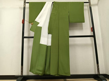 平和屋着物●上質な色無地　根岸色　正絹　逸品　AABK3256ph