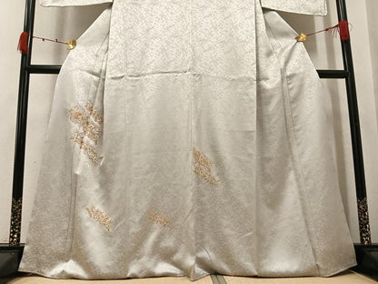 平和屋着物●銀座きしや　訪問着　駒刺繍　花唐草文　金糸　正絹　逸品　AABK3257ph