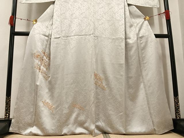 平和屋着物●銀座きしや　訪問着　駒刺繍　花唐草文　金糸　正絹　逸品　AABK3257ph