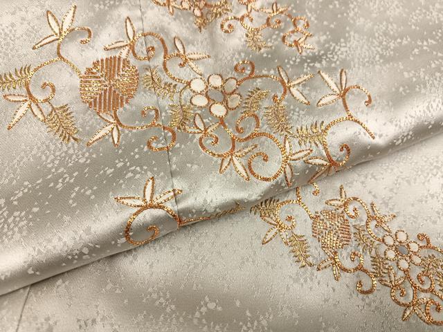 平和屋着物●銀座きしや　訪問着　駒刺繍　花唐草文　金糸　正絹　逸品　AABK3257ph