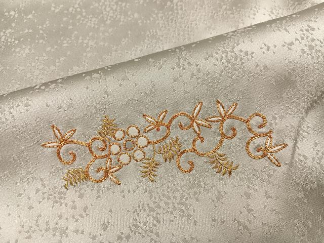 平和屋着物●銀座きしや　訪問着　駒刺繍　花唐草文　金糸　正絹　逸品　AABK3257ph
