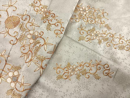 平和屋着物●銀座きしや　訪問着　駒刺繍　花唐草文　金糸　正絹　逸品　AABK3257ph