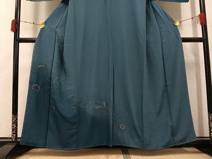 平和屋着物●訪問着　総刺繍　中国三大刺繍　スワトウ刺繍　汕頭刺繍　花鳥文　暈し染め　金糸　正絹　逸品　未使用　AABK3260ph