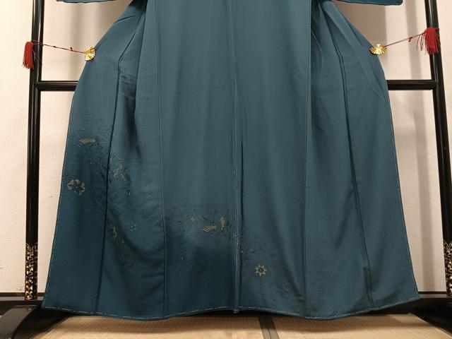 平和屋着物●訪問着　総刺繍　中国三大刺繍　スワトウ刺繍　汕頭刺繍　花鳥文　暈し染め　金糸　正絹　逸品　未使用　AABK3260ph