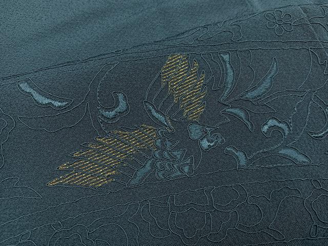 平和屋着物●訪問着　総刺繍　中国三大刺繍　スワトウ刺繍　汕頭刺繍　花鳥文　暈し染め　金糸　正絹　逸品　未使用　AABK3260ph
