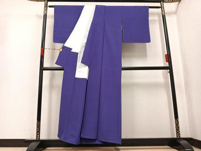 平和屋着物●上質な色無地　深紫色　正絹　逸品　未使用　AABK3264ph