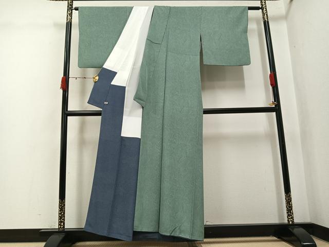 平和屋着物●上質な小紋　墨流し文様　さが美扱い　正絹　逸品　AABK3267ph