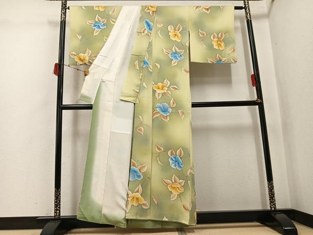 平和屋着物●上質な小紋　枝花文　暈し染め　正絹　逸品　AABK3268ph