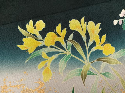 平和屋着物●訪問着　草花文　暈し染め　正絹　逸品　AABK3271ph