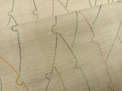 平和屋着物●上質な紬　刺繍　刺し子　雪輪文　正絹　逸品　AABK3288ph