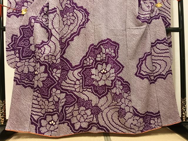 平和屋着物●豪華振袖　総絞り　草花文　正絹　逸品　AABK3293ph