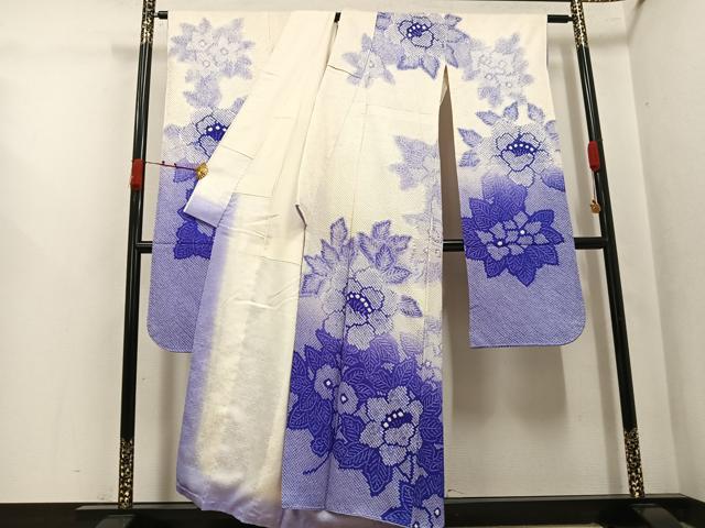 平和屋着物○豪華振袖 総絞り 草花文 暈し染め 正絹 逸品 AABK3294ph