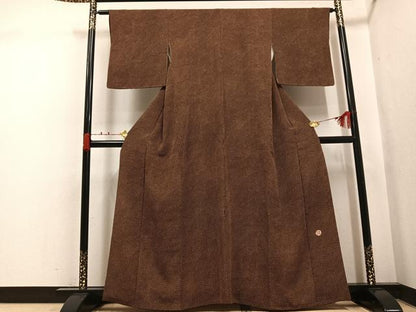 平和屋着物●和染紅型　栗山紅型　栗山吉三郎　小紋　丸文　正絹　逸品　AABK3295ph