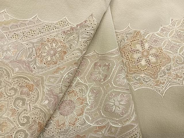 平和屋着物●豪華色留袖　総刺繍　中国三大刺繍　汕頭刺繍　スワトウ刺繍　花尽くし　正絹　逸品　AABK3298ph