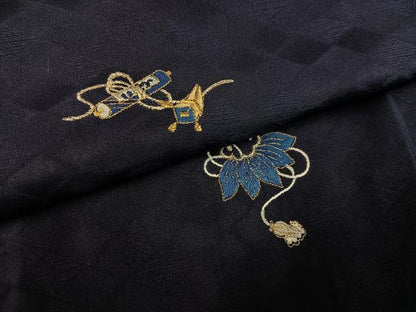 平和屋着物●訪問着　総刺繍　宝尽くし　金糸　正絹　逸品　未使用　AABK3302ph