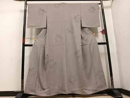 平和屋着物●上質な小紋　橘　金彩　正絹　逸品　未使用　AABK3303ph