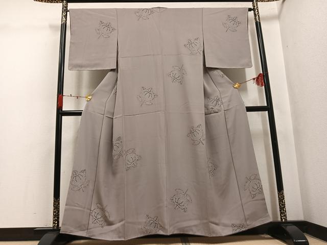 平和屋着物●上質な小紋　橘　金彩　正絹　逸品　未使用　AABK3303ph