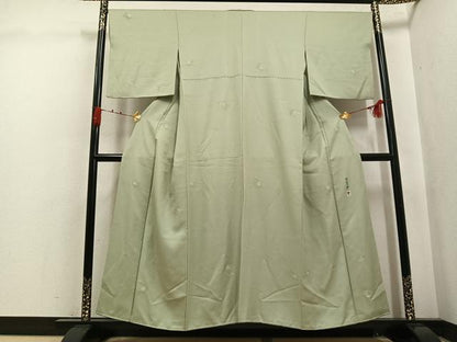平和屋着物●本加賀友禅作家　柿本市郎監修　小紋　草花文　正絹　逸品　AABK3311ph
