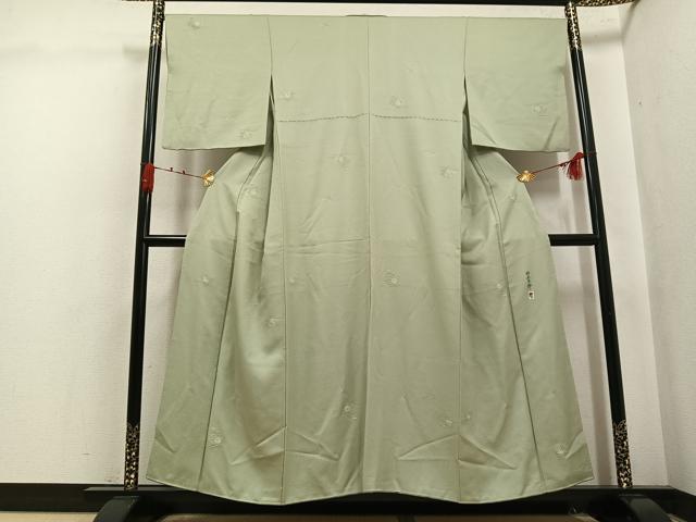 平和屋着物●本加賀友禅作家　柿本市郎監修　小紋　草花文　正絹　逸品　AABK3311ph