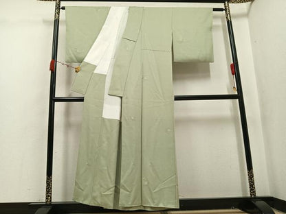 平和屋着物●本加賀友禅作家　柿本市郎監修　小紋　草花文　正絹　逸品　AABK3311ph