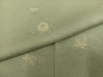 平和屋着物●本加賀友禅作家　柿本市郎監修　小紋　草花文　正絹　逸品　AABK3311ph