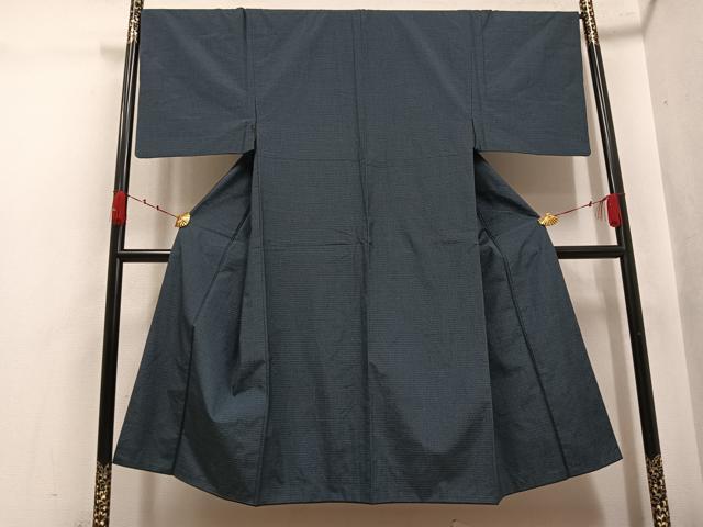 平和屋着物●男性　紬　格子　正絹　逸品　AABK3316ph