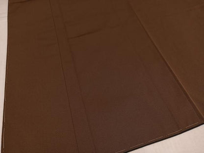 平和屋着物●男性　お召　色無地　黄唐茶色　正絹　逸品　未使用　AABK3319ph