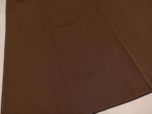 平和屋着物●男性　お召　色無地　黄唐茶色　正絹　逸品　未使用　AABK3319ph