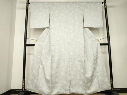 平和屋着物●上質な小紋　花唐草文　正絹　逸品　AABK3322ck