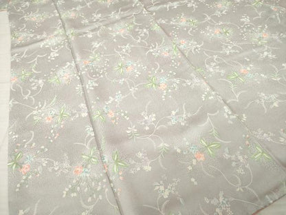 平和屋着物●上質な小紋　花唐草文　正絹　逸品　AABK3322ck