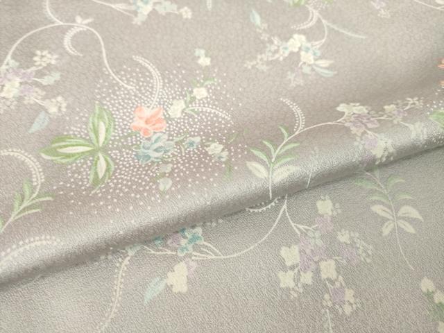 平和屋着物●上質な小紋　花唐草文　正絹　逸品　AABK3322ck