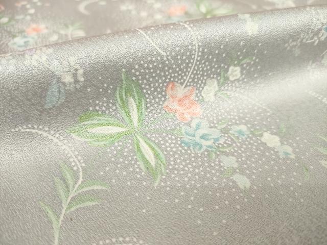 平和屋着物●上質な小紋　花唐草文　正絹　逸品　AABK3322ck
