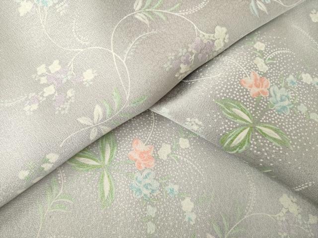 平和屋着物●上質な小紋　花唐草文　正絹　逸品　AABK3322ck