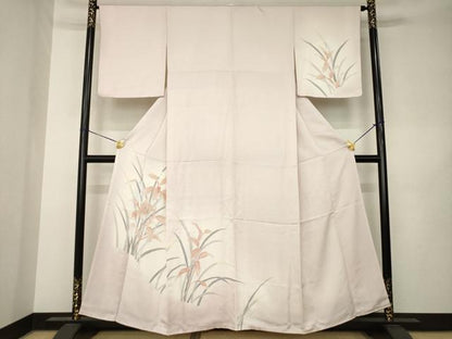 平和屋着物●訪問着　刺繍　草葉文　暈し染め　正絹　逸品　AABK3324ck