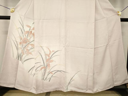 平和屋着物●訪問着　刺繍　草葉文　暈し染め　正絹　逸品　AABK3324ck
