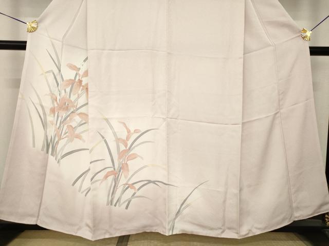 平和屋着物●訪問着　刺繍　草葉文　暈し染め　正絹　逸品　AABK3324ck