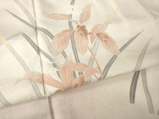 平和屋着物●訪問着　刺繍　草葉文　暈し染め　正絹　逸品　AABK3324ck