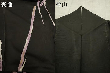 平和屋着物●訪問着　幾何学文様　黒地　金彩　正絹　逸品　AABK3327ck