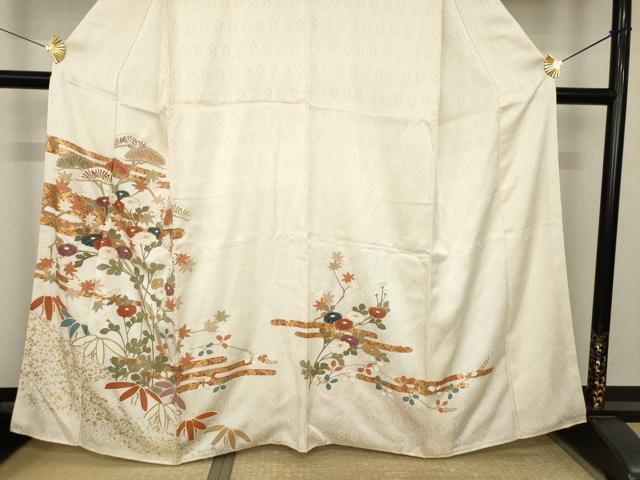平和屋着物●訪問着　エ霞花文　金彩　正絹　逸品　AABK3328ck
