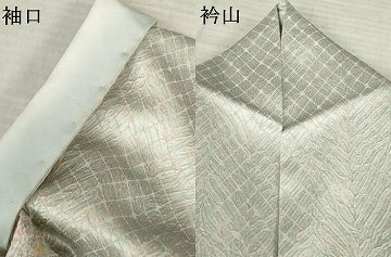 平和屋着物●訪問着　杢目絞り　草花文　正絹　逸品　AABK3331ck