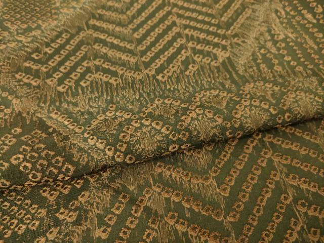 平和屋着物●お召　幾何学文様　正絹　逸品　AABK3334ck