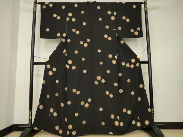 平和屋着物●上質な小紋　花丸文　正絹　逸品　AABK3336ck