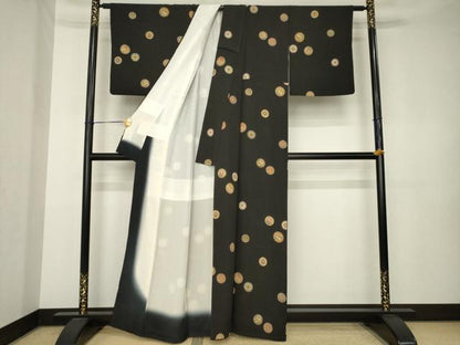 平和屋着物●上質な小紋　花丸文　正絹　逸品　AABK3336ck