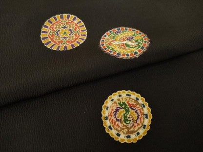 平和屋着物●上質な小紋　花丸文　正絹　逸品　AABK3336ck