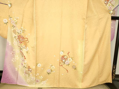 平和屋着物●豪華振袖　花毬文　暈し染め　正絹　逸品　AABK3337ck