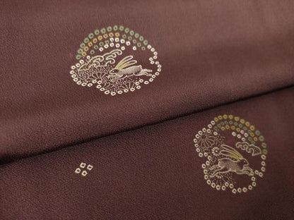 平和屋着物●上質な小紋　跳び兎　正絹　逸品　AABK3339ck