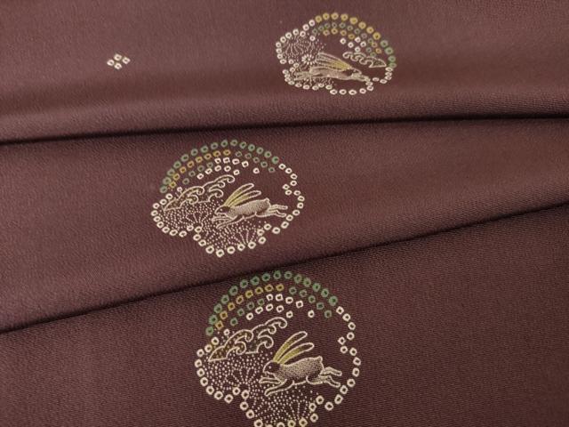 平和屋着物●上質な小紋　跳び兎　正絹　逸品　AABK3339ck